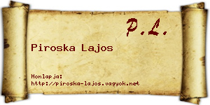 Piroska Lajos névjegykártya